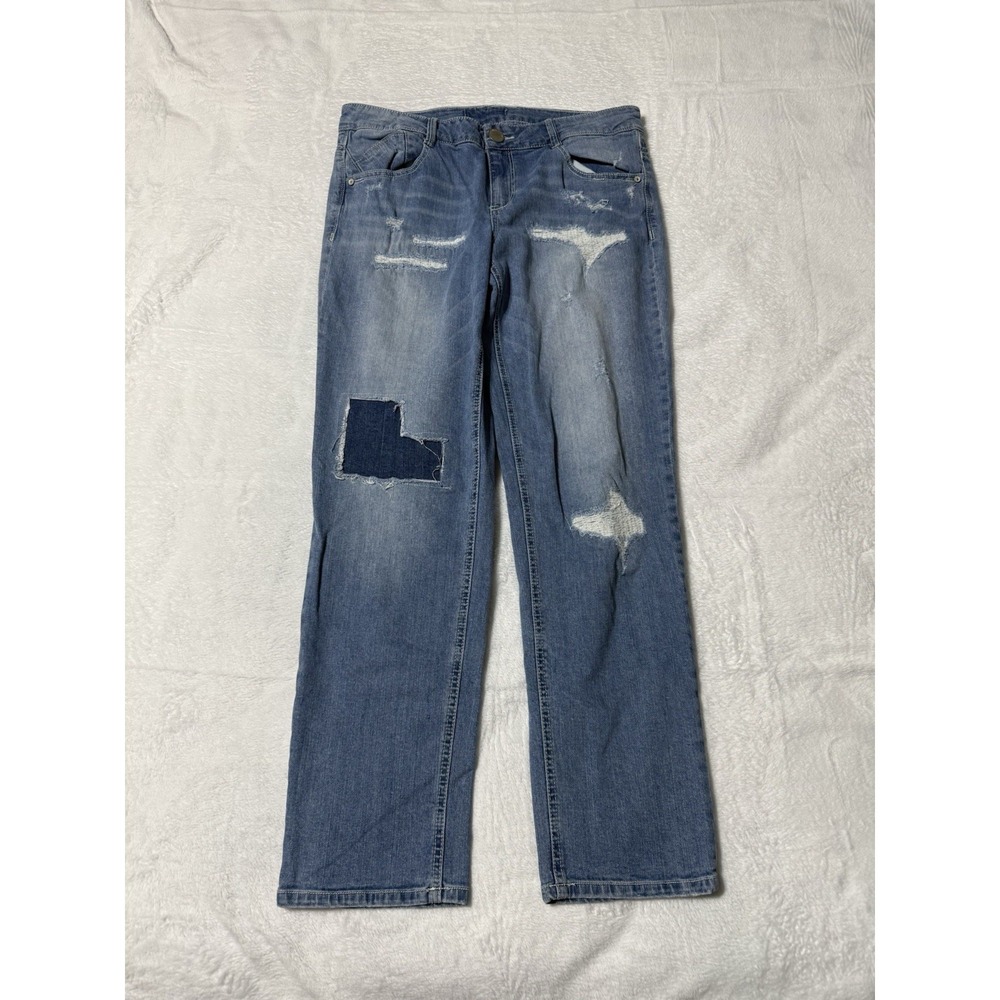 Democracy Jeans Womens 10 Blue Mid‎ Rise Straight Denim Stretch 32x29